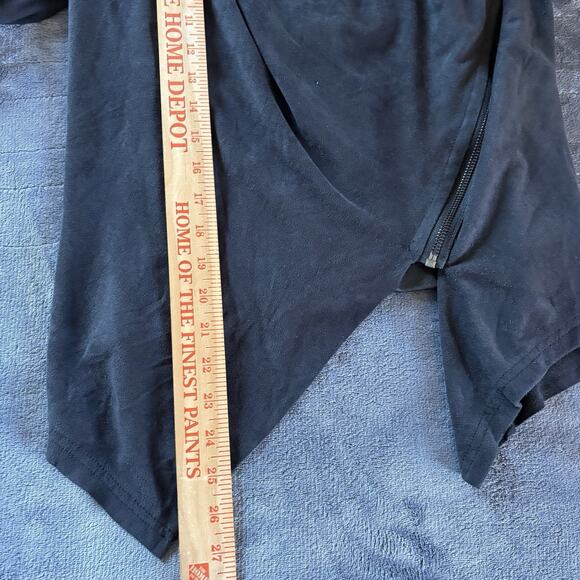 BLANKNYC Private Practice Mixed Media Black Drape Front Asymmetrical Jacket Sz S - Picture 13 of 13